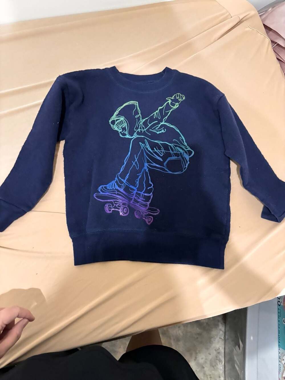 Hanes Soft Sweats Skateboard Graphic Sweatshirt XS Blue